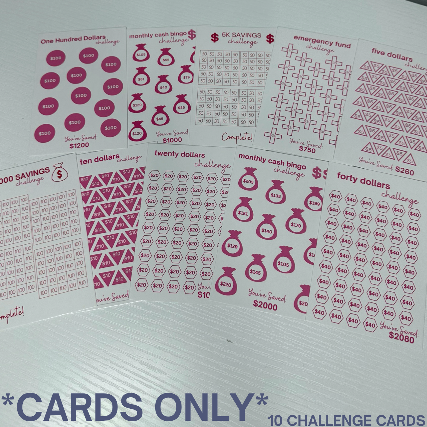 Challenge Cards Only* – Pretty Organised AU